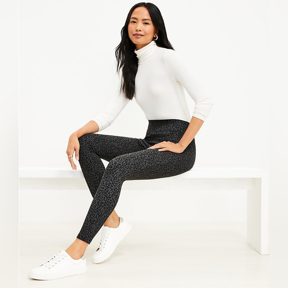 Loft Leopard Print Ponte Leggings